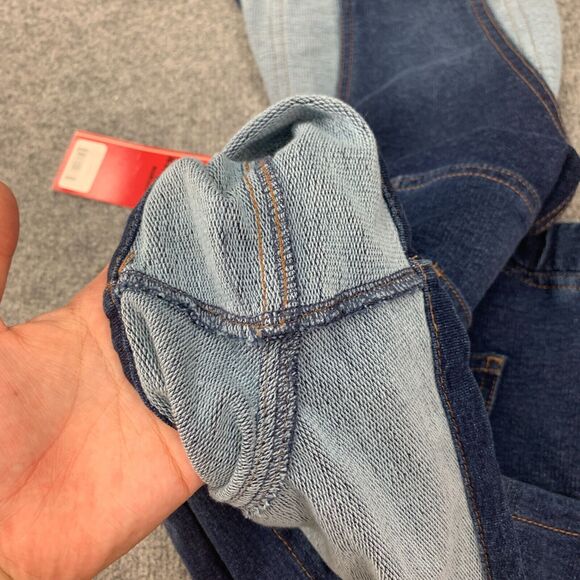 Blue Spice Knit French Terry Shortalls Womens L Large Denim Anti Blue Pockets - Picture 11 of 15